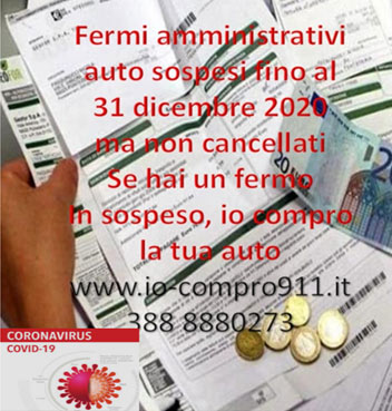 Fermo amministrativo auto e Covid-19 - blocco delle cartelle?
