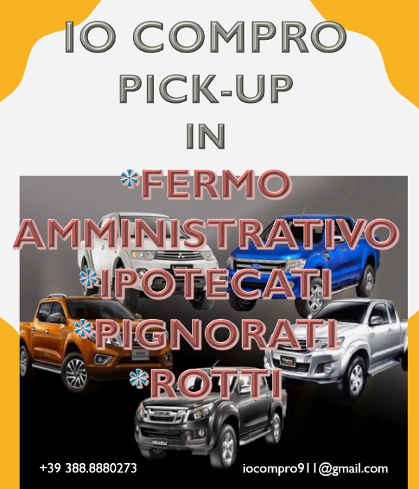 Compro pick-up in fermo amministrativo o ipotecati
